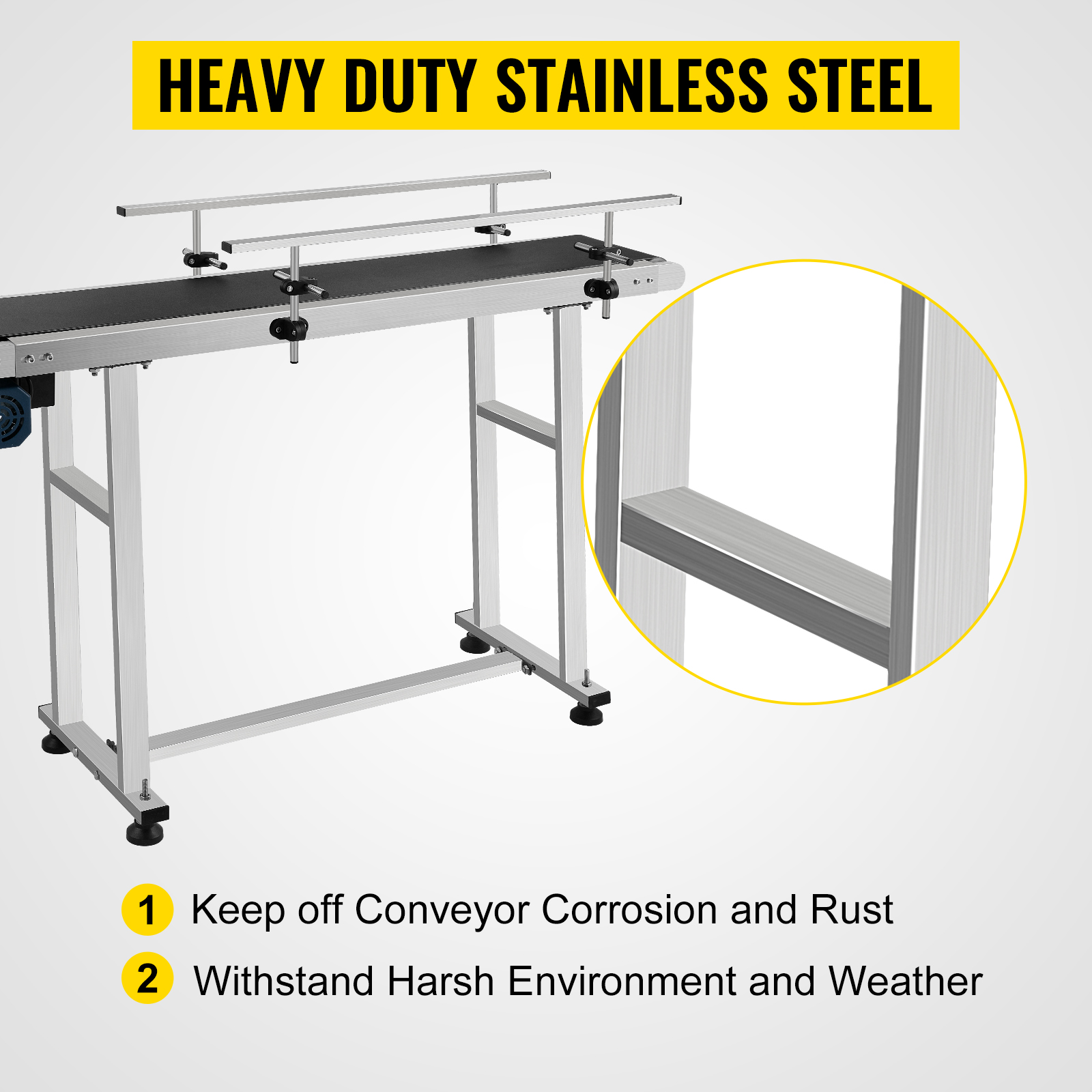 VEVOR Belt Conveyor 59 x 7.8 inch Conveyor Table Heavy Duty