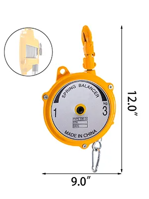 Equilibrador de resorte VEVOR con gancho, dimensiones: 12,0" de alto, 9,0" de ancho.