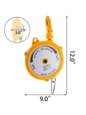 Balanceador de resorte VEVOR amarillo, 12" de alto, 9" de ancho, con gancho de 3" de diámetro.