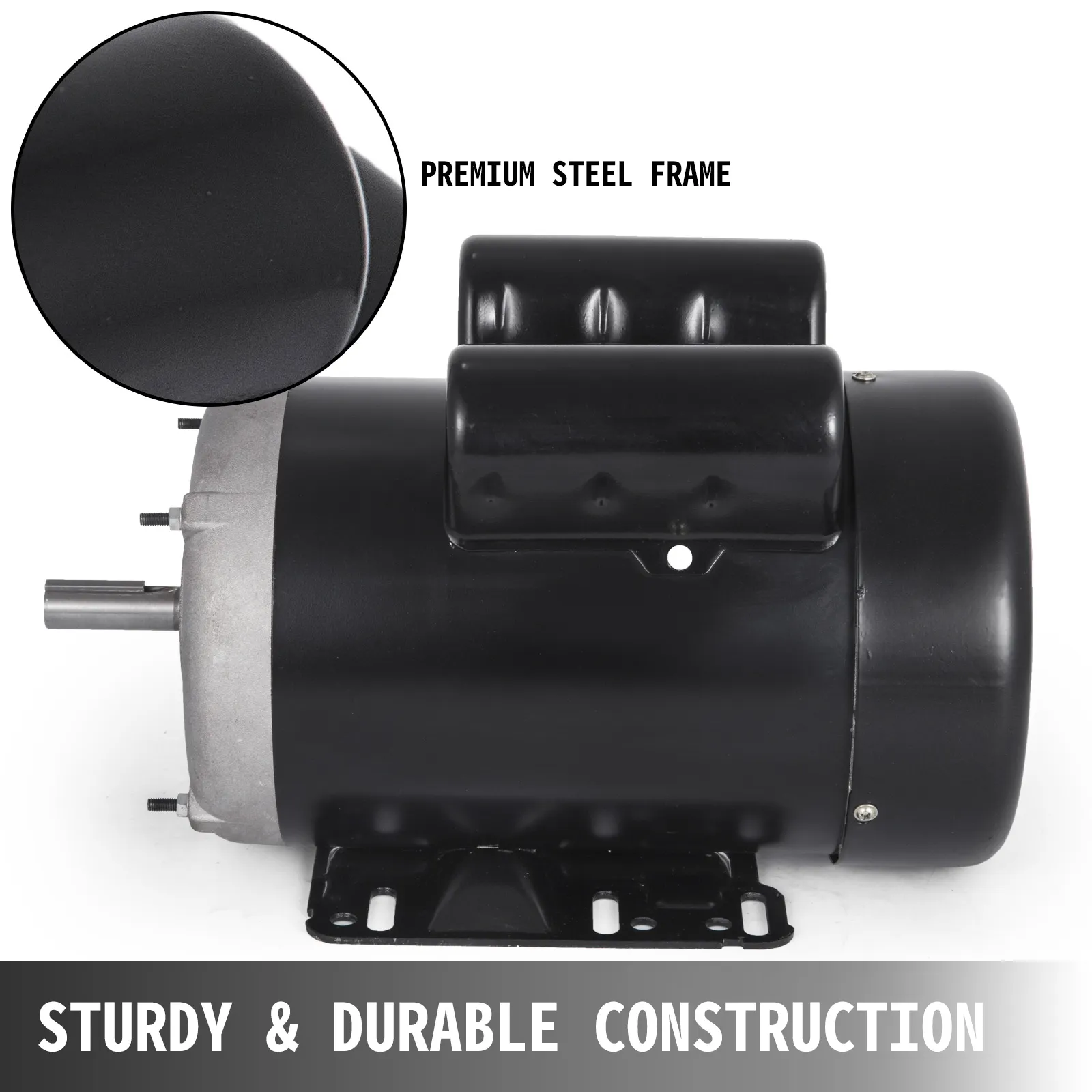 Motor eléctrico VEVOR, marco de acero de primera calidad, construcción resistente y duradera.