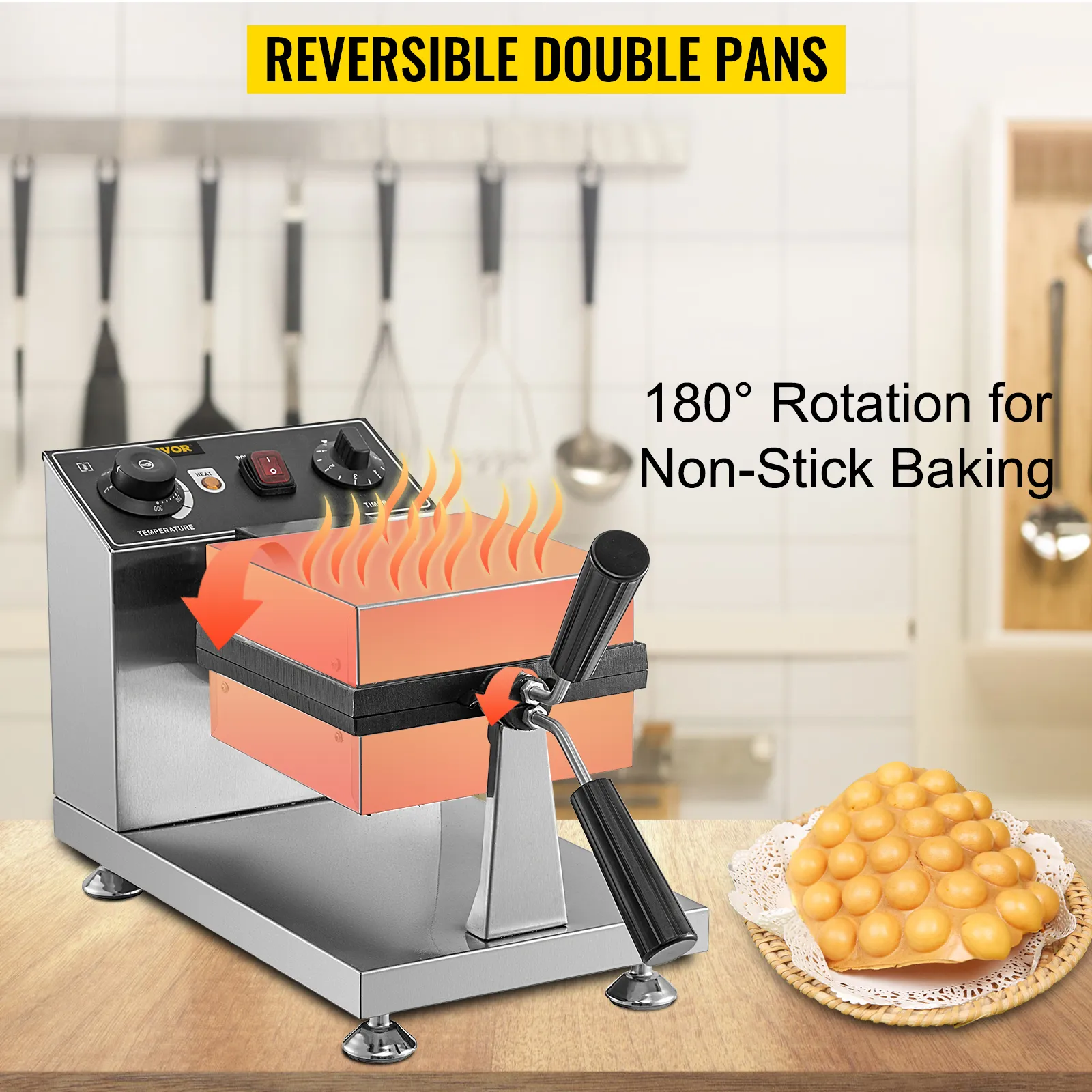 Double Bubble Waffle Maker - Commercial Egg Puff Nederland