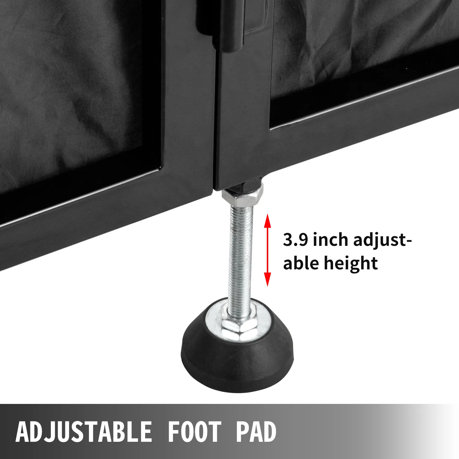 Stół fasadowy VEVOR DJ z 3,9-calową regulowaną podkładką pod stopy zapewniającą stabilność.