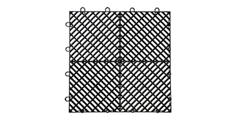 Azulejos entrelazados de caucho VEVOR negro con patrón entrecruzado y bucles de conexión.
