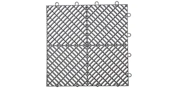 Azulejos entrelazados VEVOR de color gris con patrón de diamantes y bordes entrelazados.