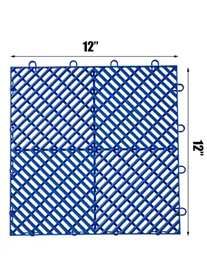 Azulejos de cubierta entrelazados VEVOR azules, 12 x 12 pulgadas, con conectores de gancho.