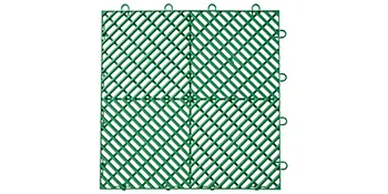 Losetas de terraza entrelazadas VEVOR verdes, superficie texturizada con lamas diagonales para uso exterior.