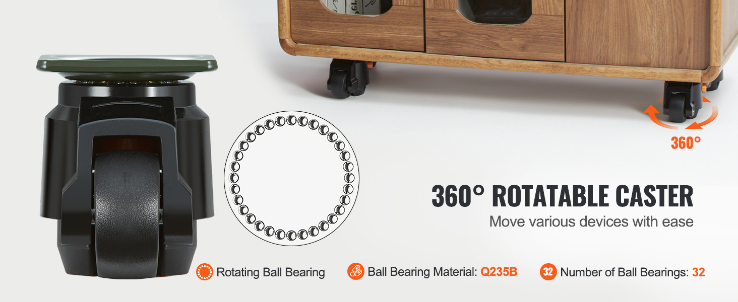 2.8in Leveling Machine Casters,4 Pack 360 Degree Whirling Plate Casters - View #9