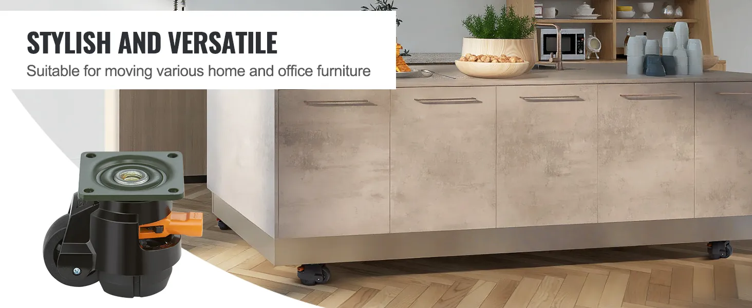 Ruote livellanti VEVOR eleganti e versatili, ideali per spostare vari mobili per la casa e l'ufficio.