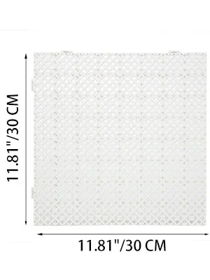 Baldosas de drenaje VEVOR, 11,81" x 11,81", color blanco con patrón de cuadrícula