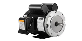 Motor eléctrico VEVOR con carcasa negra y plateada y panel de control visible.