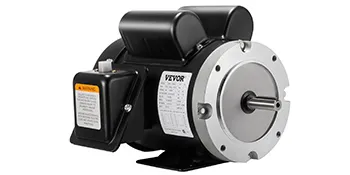 Motor eléctrico VEVOR con carcasa negra robusta y etiqueta de especificaciones visible.