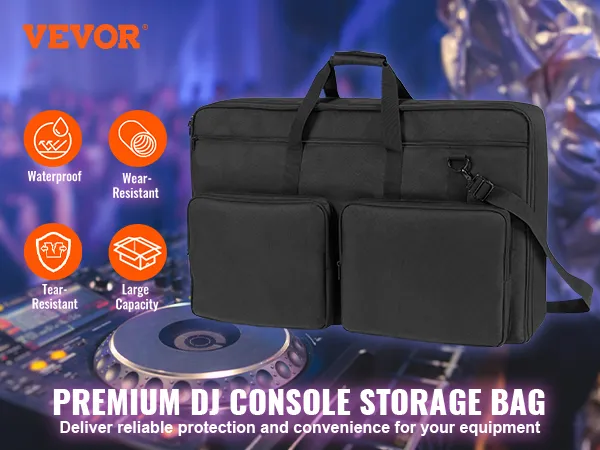 VEVOR dj mixer bag provides waterproof, wear-resistant, tear-resistant storage with large capacity.
