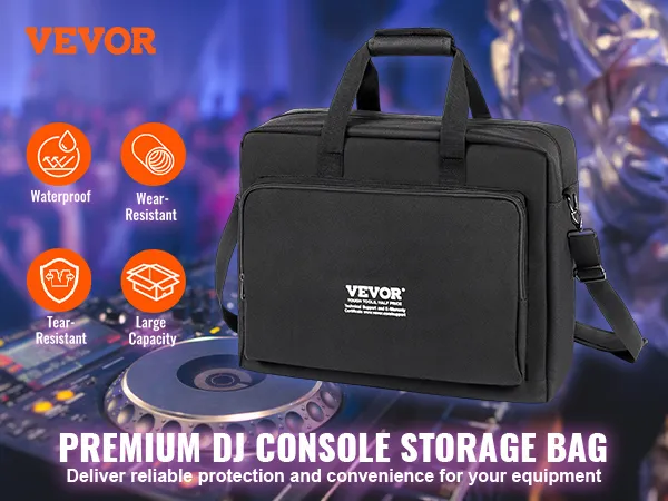 VEVOR dj mixer bag with waterproof, wear-resistant, tear-resistant features and large capacity.
