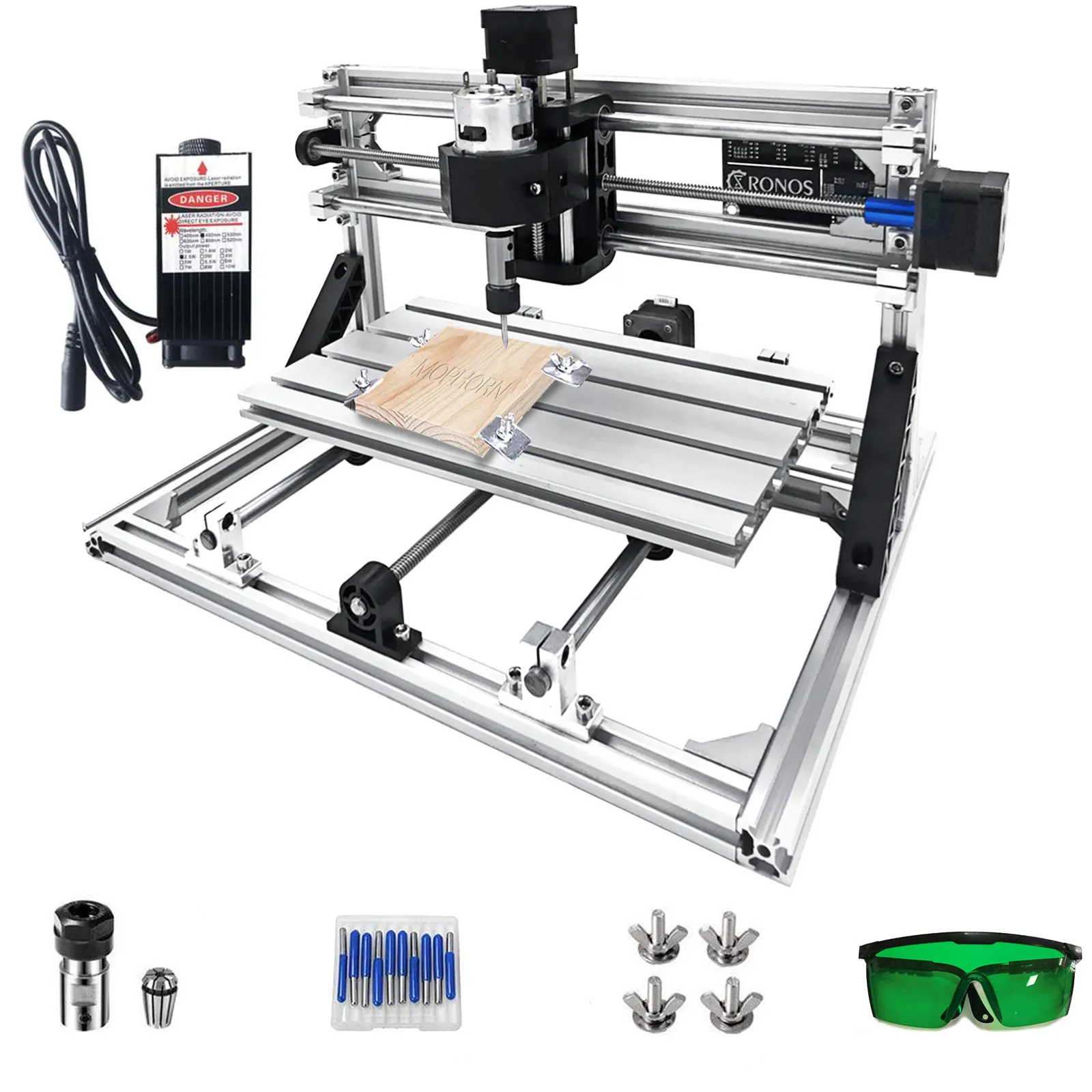 VEVOR cnc 3018 engraver kit with accessories and control module.