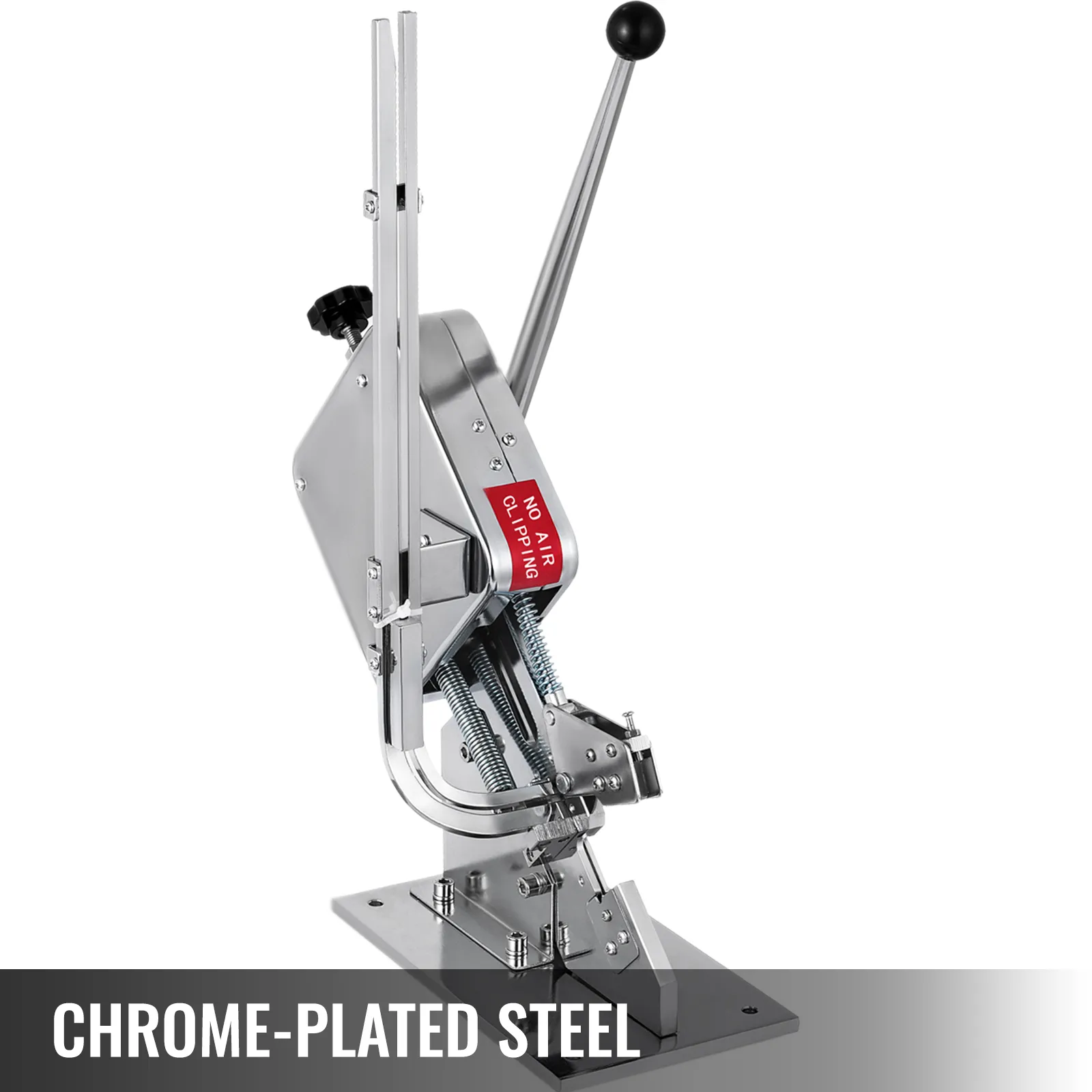 VEVOR sausage clipper machine in chrome-plated steel with lever handle.