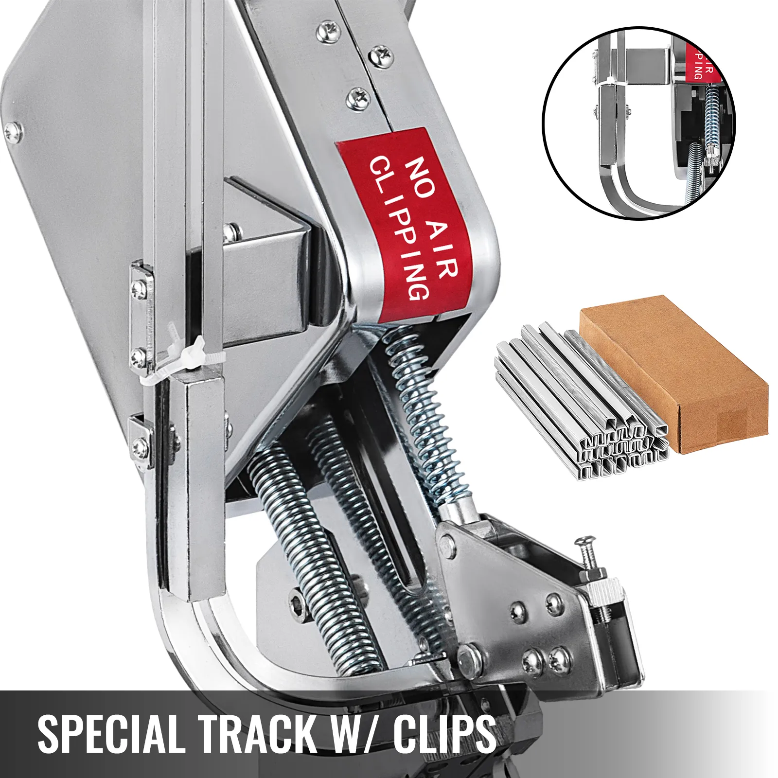 VEVOR sausage clipper machine with special track and clips for no air clipping.