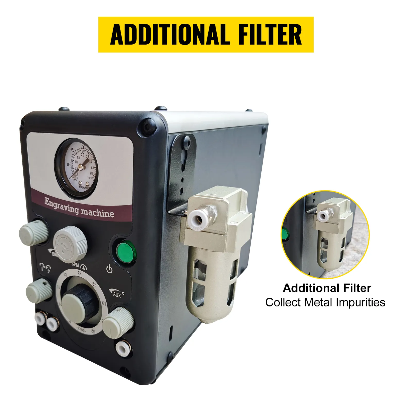 Grabador de joyas neumático VEVOR con filtro de impurezas metálicas adicional.