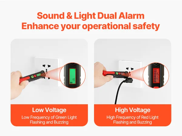Triplett ET330 Non-Contact Voltage Detector - Dual Range AC Voltage Tester With Flashlight