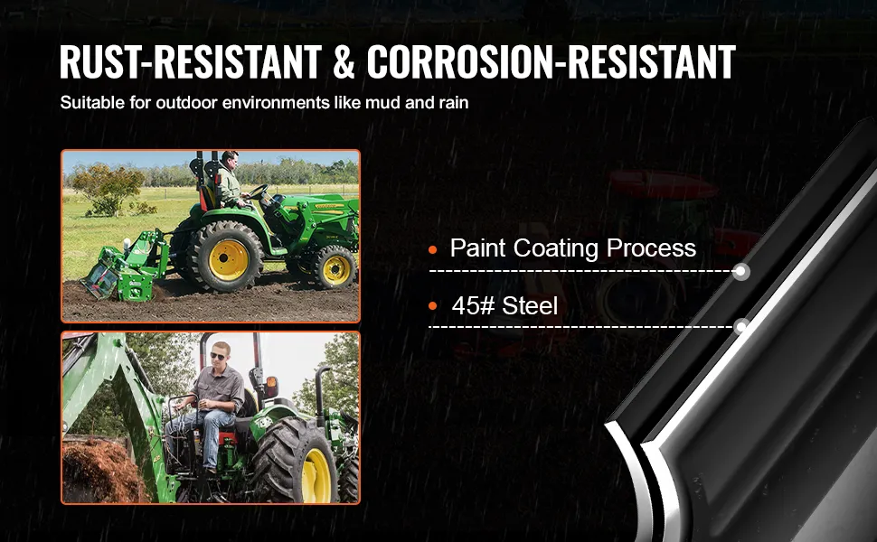 Enlace superior hidráulico VEVOR: resistente al óxido y a la corrosión, ideal para uso en exteriores con barro y lluvia.