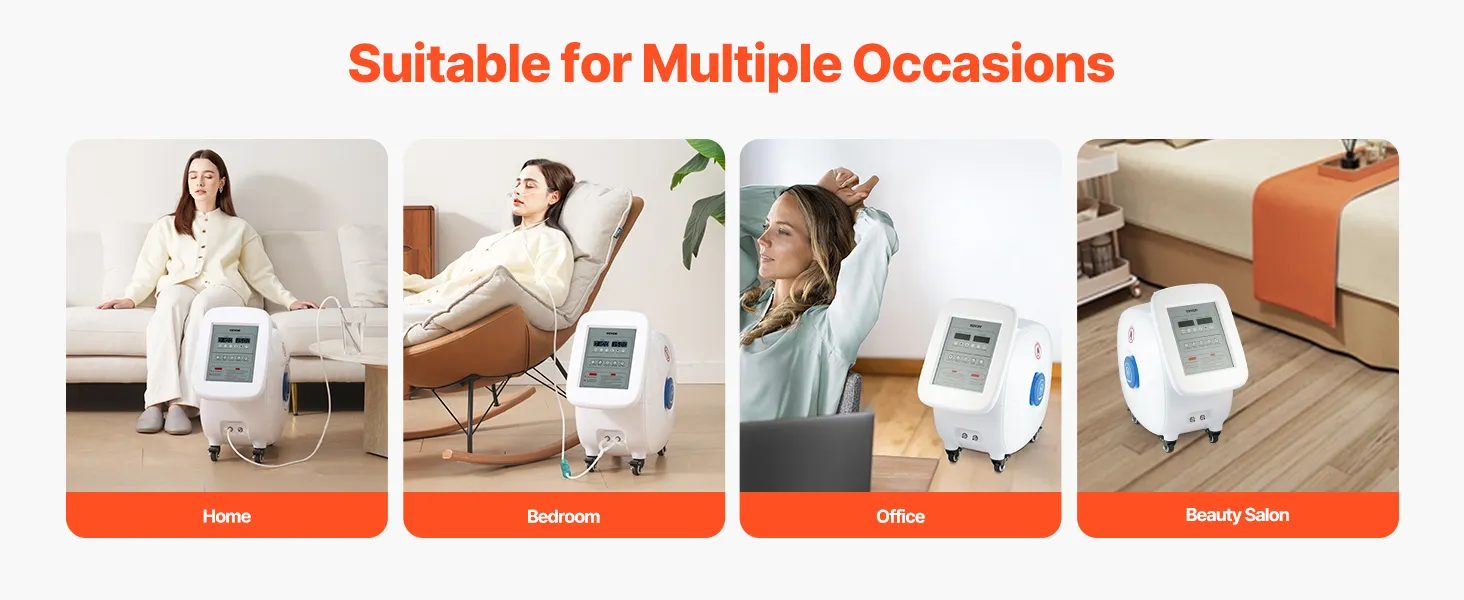 VEVOR Hydrogen Inhalation Machine, 99.99% High Purity Hydrogen Inhaler, HO-Separated 1500ml/min (1000 H+500 O) Dual Port Hydrogen Oxygen Inhaler, Hydrogen-Rich Water Generator with Wheels for Home