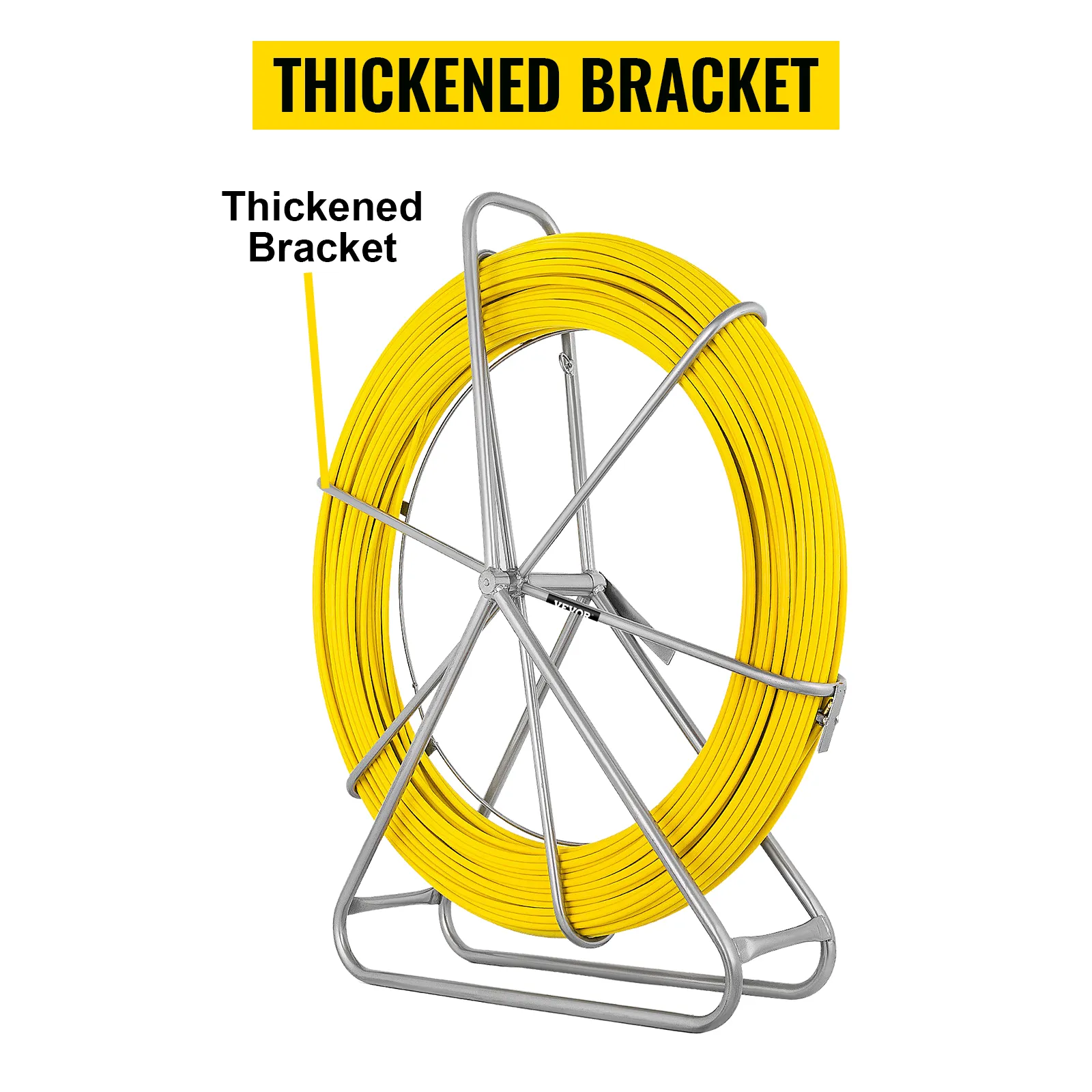 VEVOR fish tape on thickened bracket in metal frame.