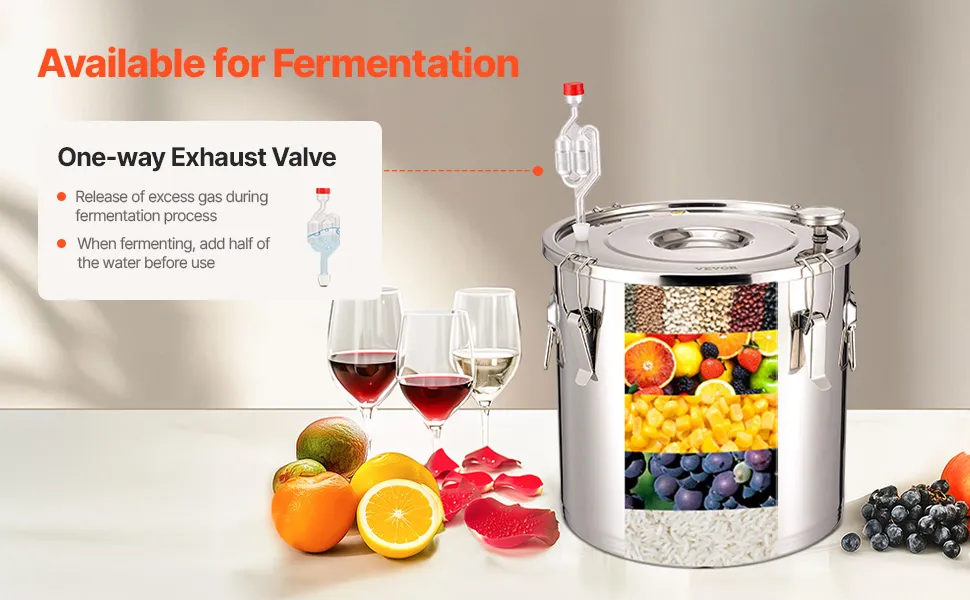 VEVOR Alcohol Still, 8 Gal / 30 L Stainless Steel Water Alcohol Distiller with Copper Coil, Home Brewing Refining Fermentation Kit with Thermometer & Pump, for Wine Whisky Brandy, Silver