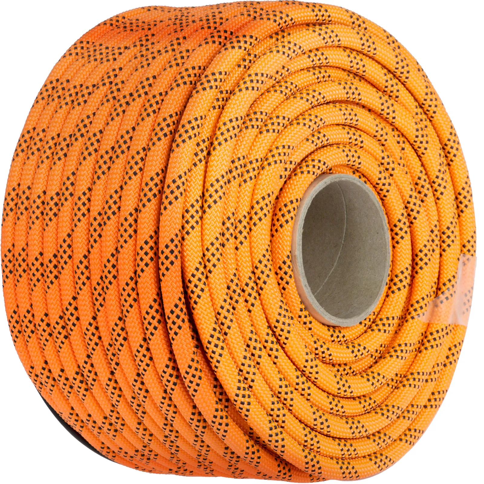 coiled orange VEVOR polyester rope with black accents on a white background.