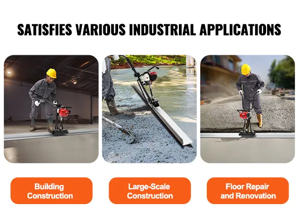 VEVOR gas concrete power screed assembly guide with six steps and full set of accessories.