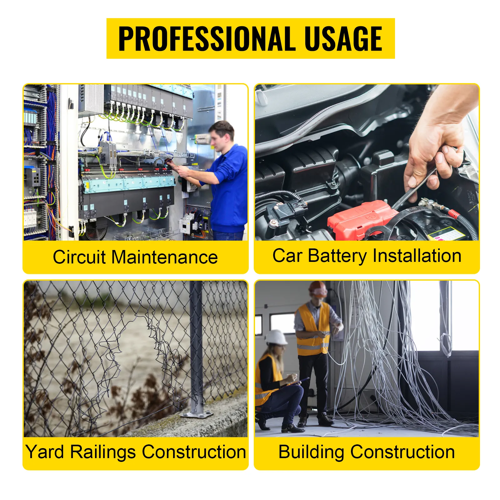 professional usage of VEVOR hydraulic wire crimper: circuit maintenance, car battery installation