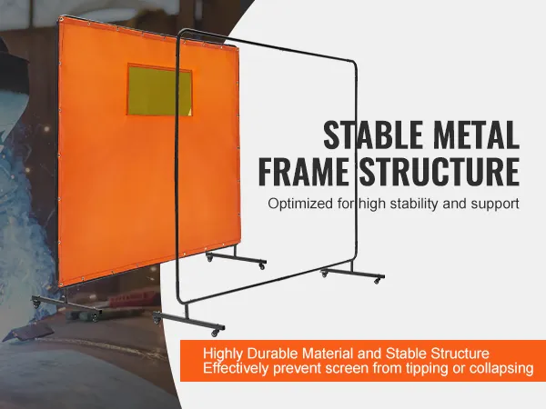 VEVOR welding screen with stable metal frame and high durability, providing tip-over prevention.