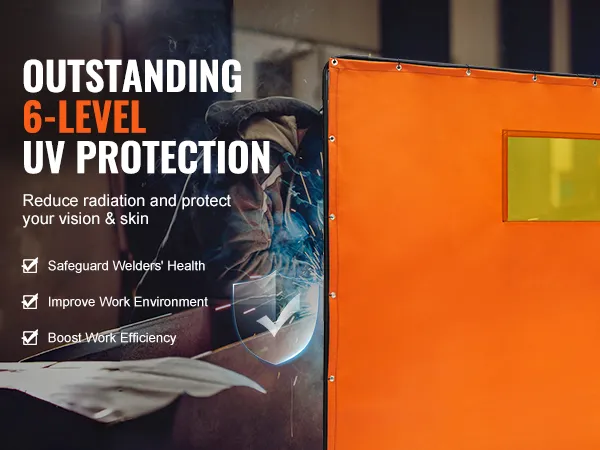 outstanding 6-level uv protection with VEVOR welding screen. safeguards welders, improves work environment.