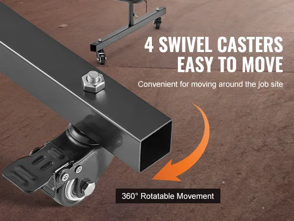 VEVOR welding screen with 4 swivel casters for easy movement and 360° rotatable mobility.