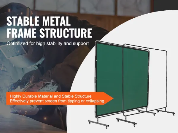 stable metal frame structure of VEVOR welding screen, optimized for high stability and support.