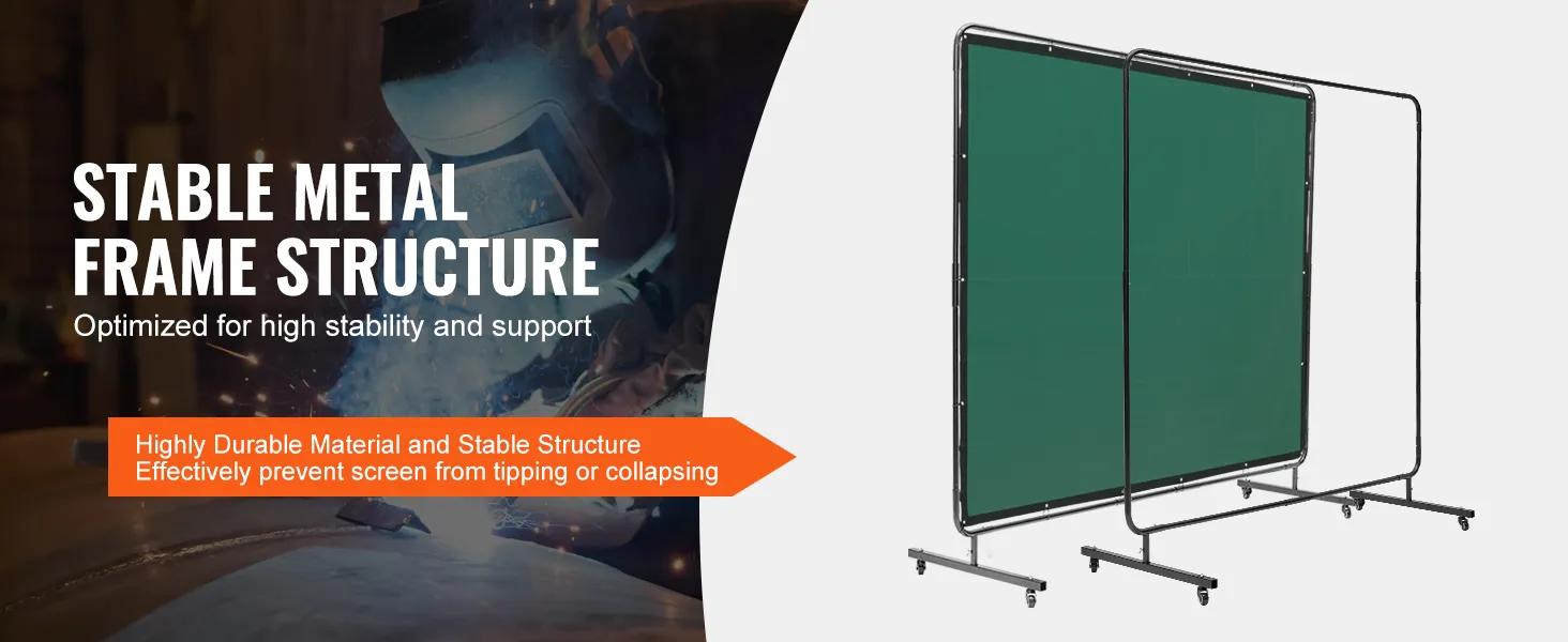 stable metal frame structure of VEVOR welding screen, optimized for high stability and support.