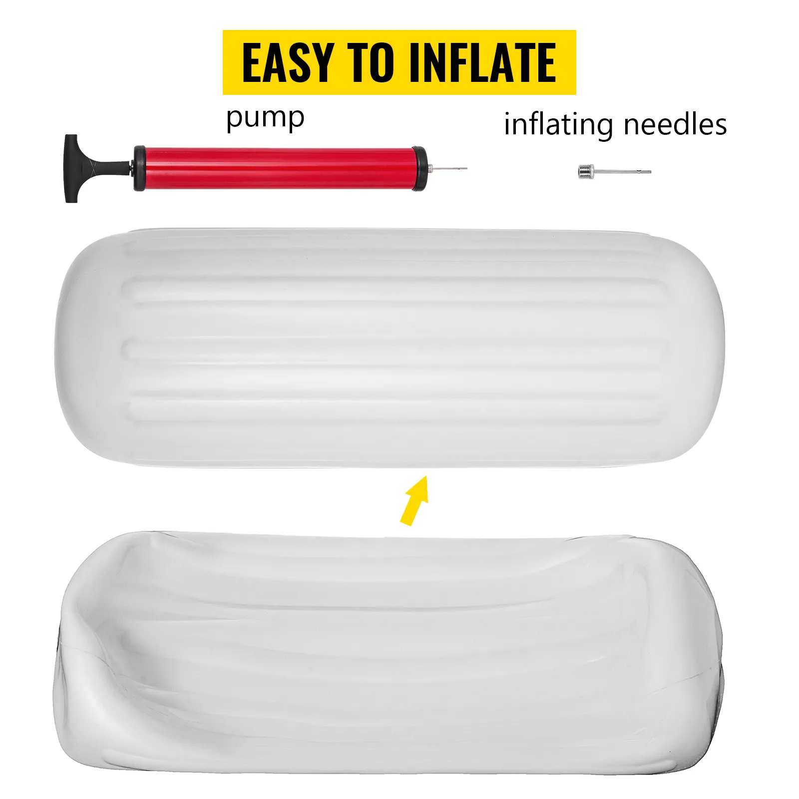 VEVOR boat fenders with red pump and inflating needles, easy to inflate.