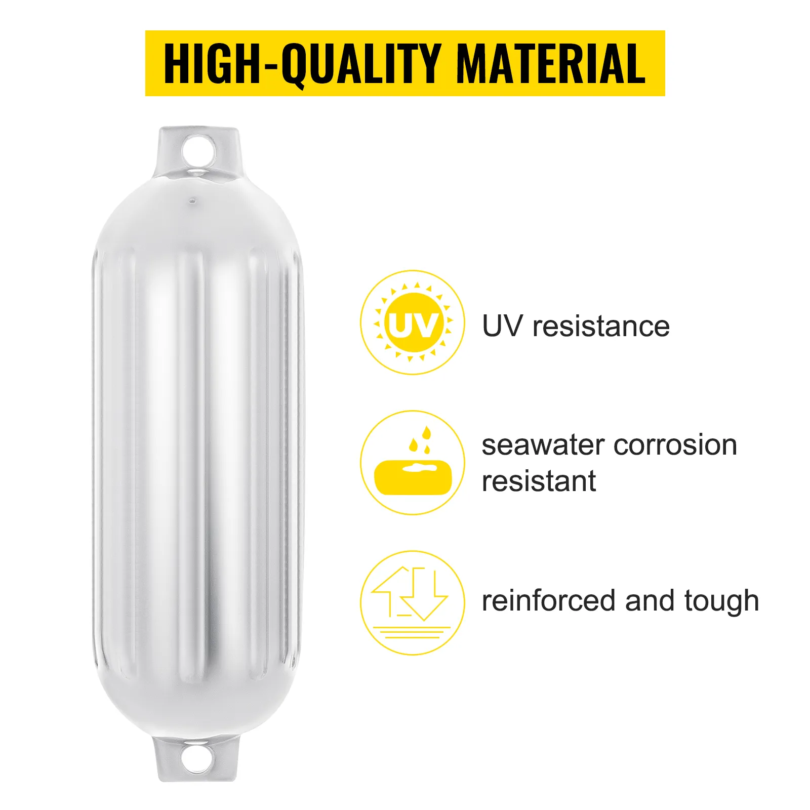 high-quality VEVOR boat fenders with uv resistance, seawater corrosion resistance, and reinforcement