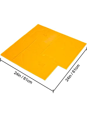 gelbe VEVOR-Betonstempel, 24 x 24 Zoll, rechteckig mit rissigem Steinmuster.