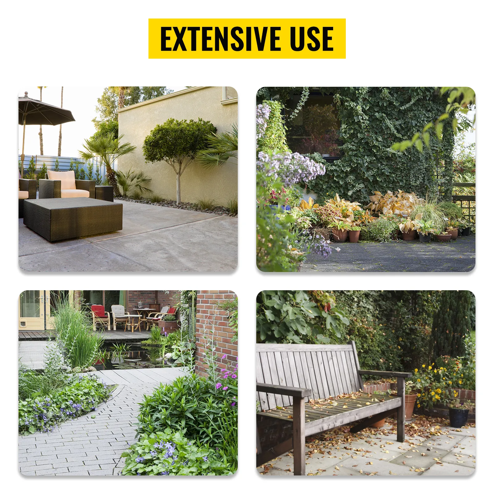 VEVOR-Betonstempel: vielseitige Außenterrassen, Gartenwege und dekorative Landschaften.