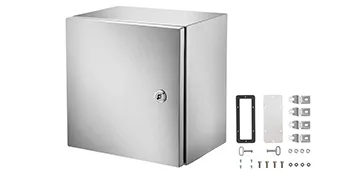 VEVOR Nema roestvrijstalen behuizing met hardware-accessoires.