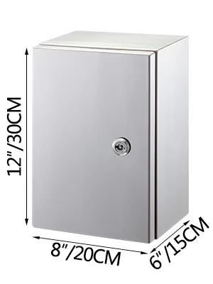 VEVOR nema 4x roestvrijstalen behuizing met afmetingen 12"x8"x6".