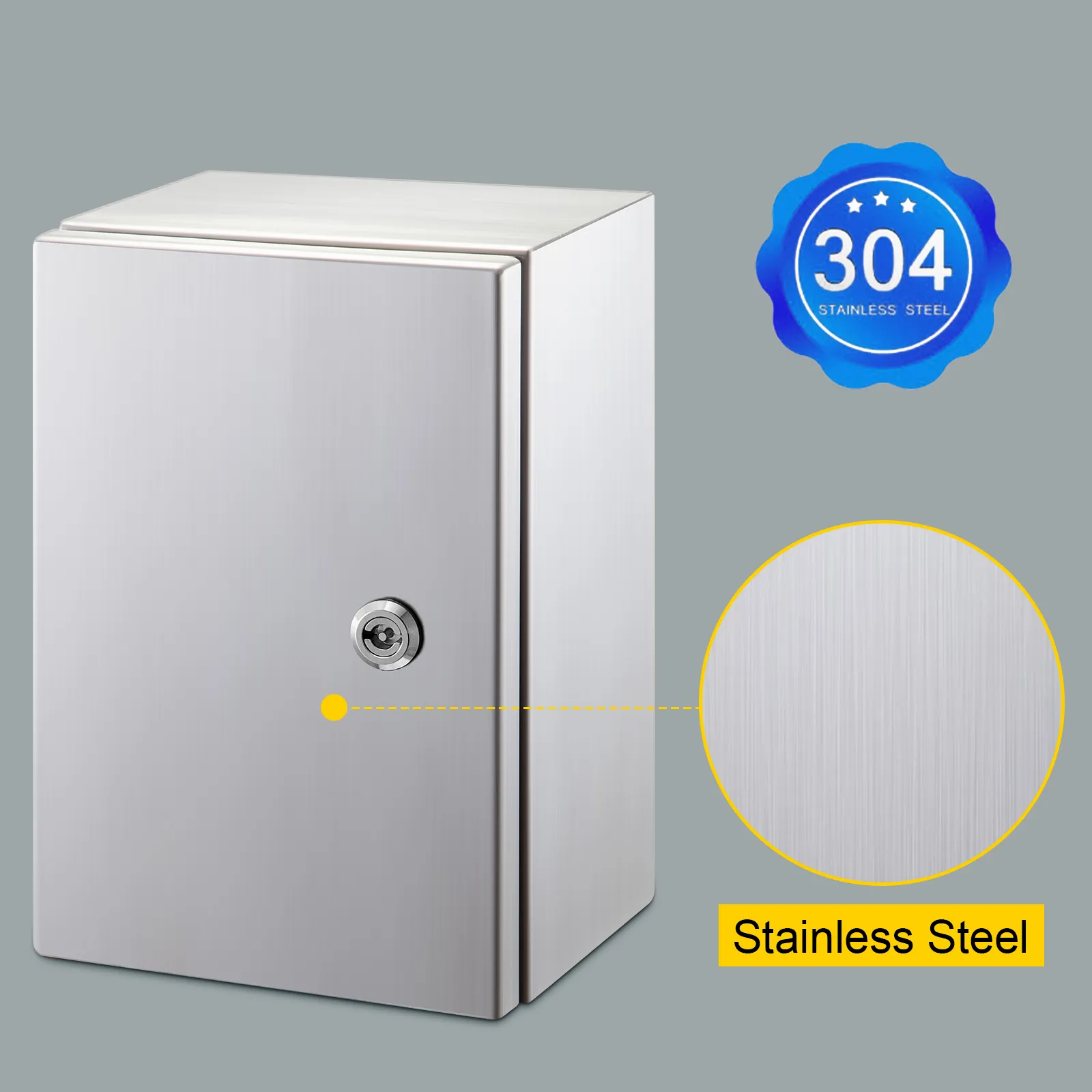 VEVOR nema 4x electrical enclosure, stainless steel construction, 304 grade.