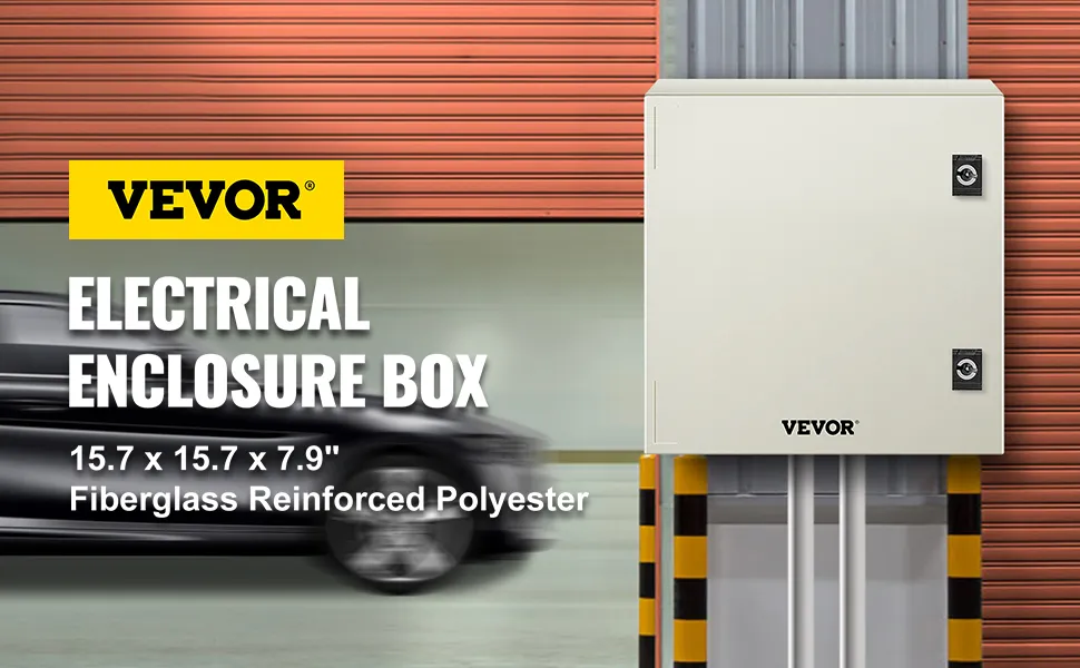 Caja eléctrica VEVOR nema 4x, poliéster reforzado con fibra de vidrio, 15,7" x 15,7" x 7,9".