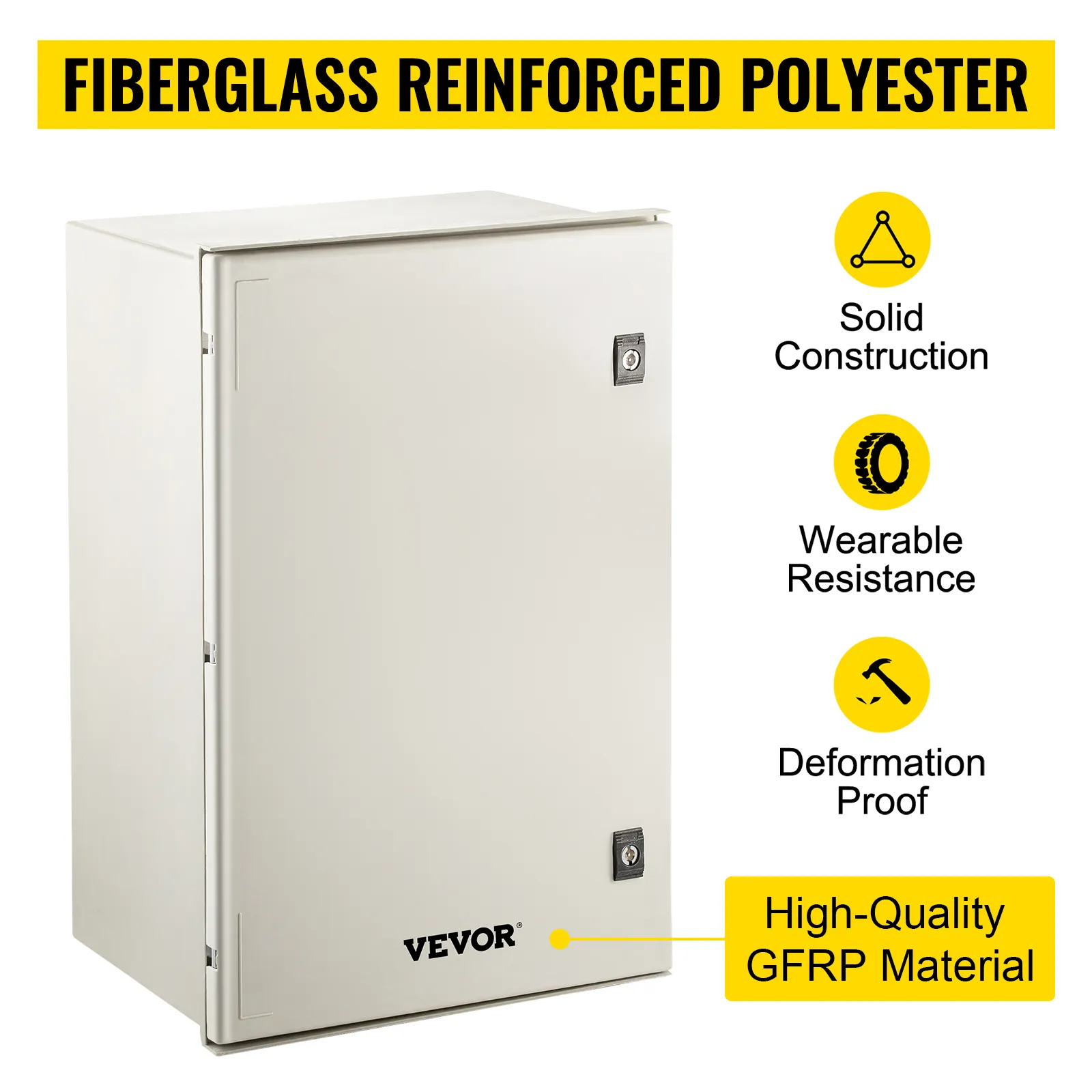 VEVOR nema 4x enclosure made of high-quality gfrp with solid construction and wearable resistance.