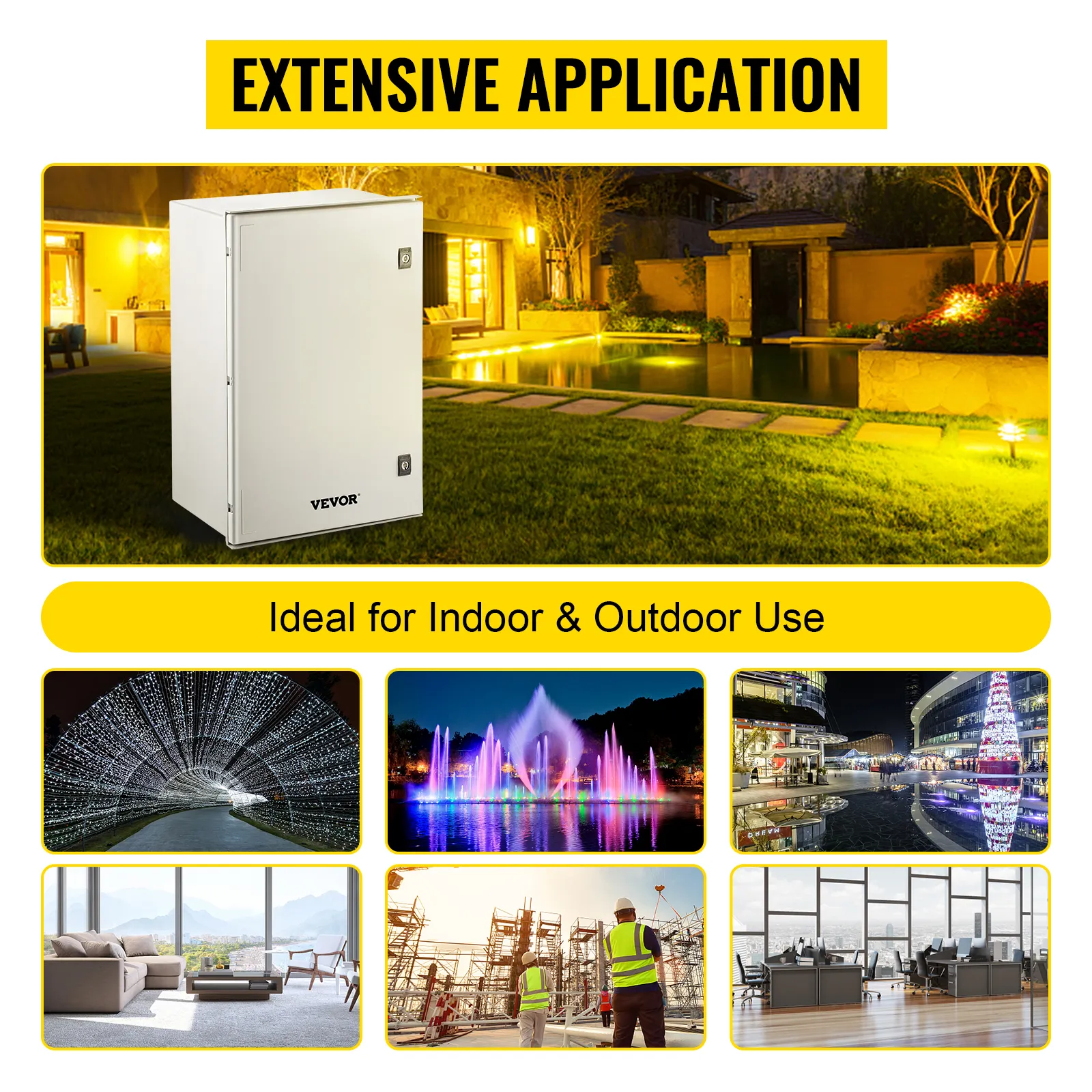 VEVOR nema 4x enclosure for versatile indoor and outdoor applications.