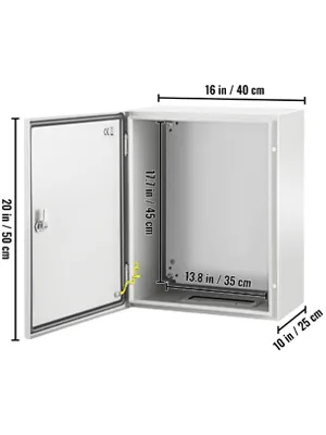 VEVOR nema steel enclosure with dimensions: 20x16x10 in.