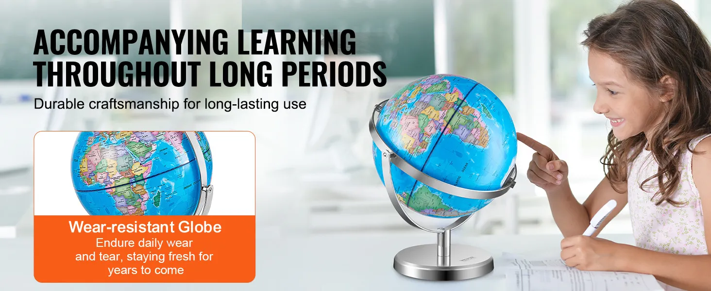 VEVOR verlichte wereldbol: duurzaam, slijtvast, ideaal voor langdurig leren en studeren.