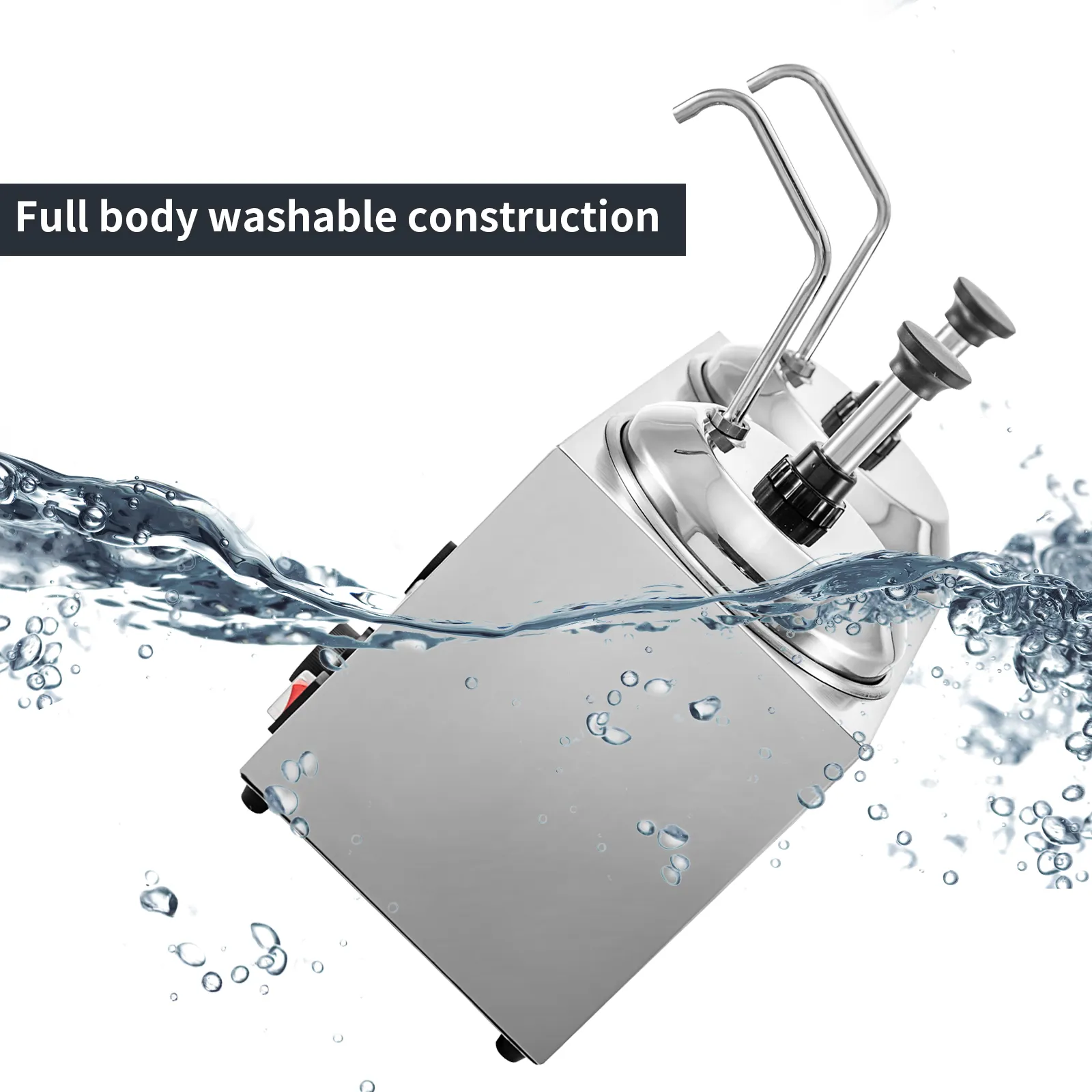 Dispensador de queso VEVOR con construcción lavable de cuerpo completo y sistema de bomba doble