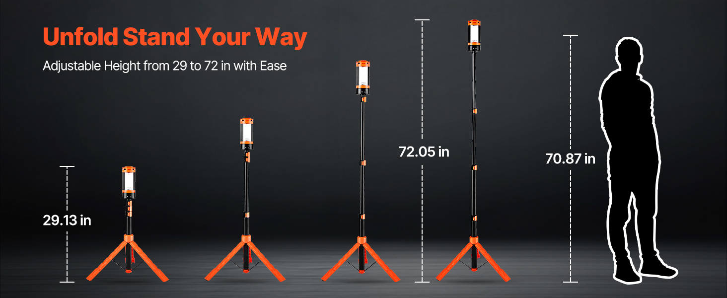 LIGHT DOME LIGHT STAND セット VEVOR LED Work Light with Stand, 8Ah, Rechargeable Cordless