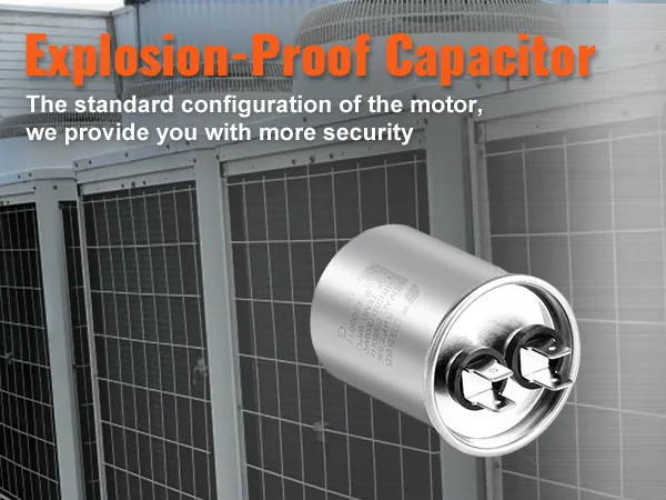 condensador a prueba de explosiones con un motor de ventilador de condensador VEVOR en un diseño enfocado en la seguridad contra unidades HVAC.