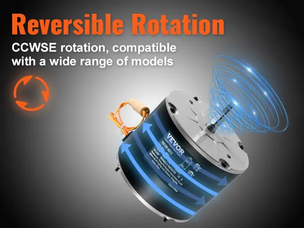 Motor de ventilador de condensador VEVOR con rotación reversible en sentido antihorario, compatible con muchos modelos.